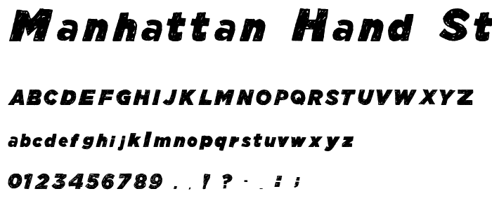 Manhattan Hand Strong Italic font